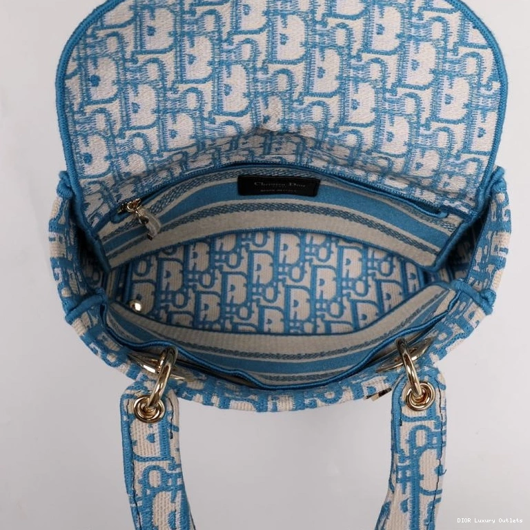 Cheap Motif Canvas Bag Blue D-lite Medium Oblique Light Lady 0815 Luxury